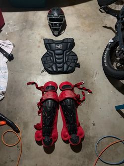 Baseball catchers gear used in high school