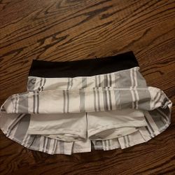 Grey and white striped Lululemon skirt