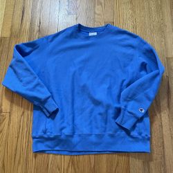 Vintage Blank Champion Crewneck Pullover Reverse Weave Sweatshirt Light Blue XL