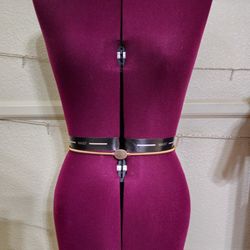 Vintage Thin Gold Tone Skinny Metal Spring Belt