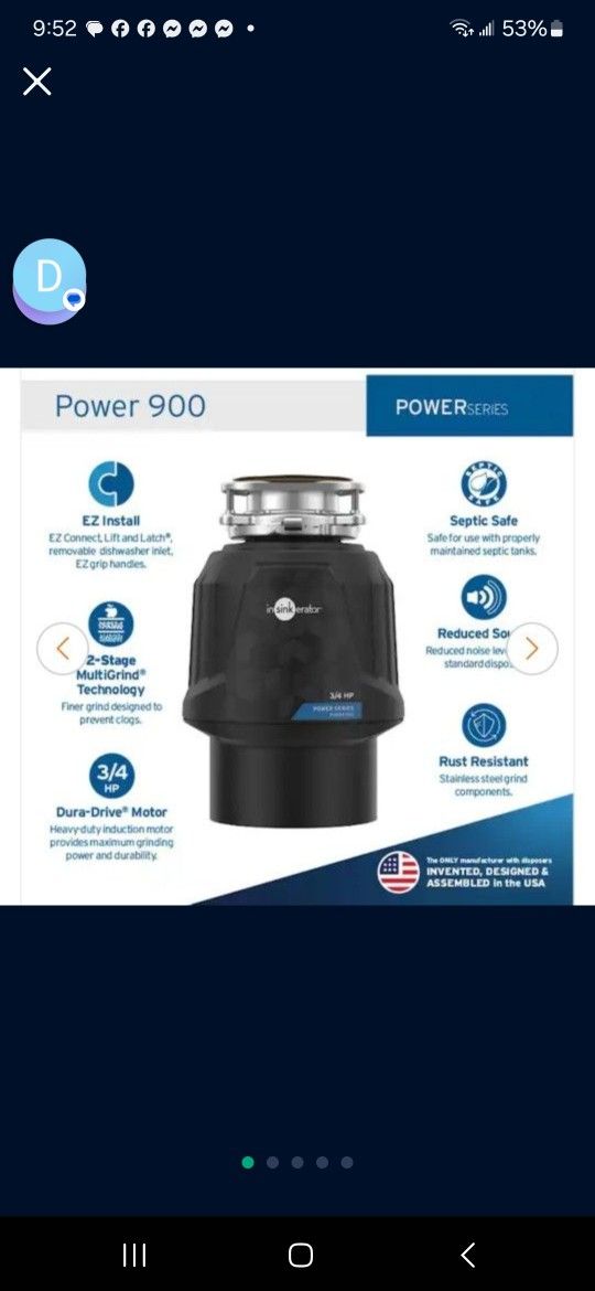 Insink Erator 900 Series (Brand New & In Box & never Opened)