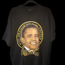 President Barack Obama Black Graphic T-shirt Size XL