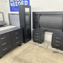 New Grey Bedroom Set (King/Queen/Full)