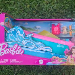 Barby boat with puppy and accessories,  NEW , barby not included