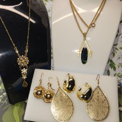#1772, LOT VINTAGE JEWELRY,CABOCHON  CRYSTALSTONE 
