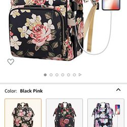 Laptop Backpack,15.6 Inch Stylish College School Backpack with USB Charging Port,Water Resistant Casual Daypack Laptop Backpack for Women/Girls/Busine