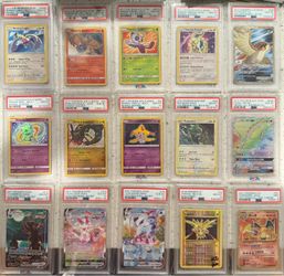 PSA graded pokemon card slabs