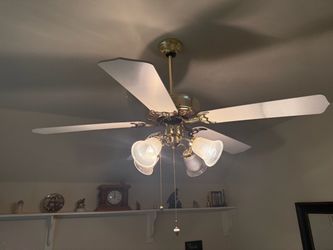 Ceiling Fan White with Brass
