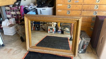 Large framed wall mirror