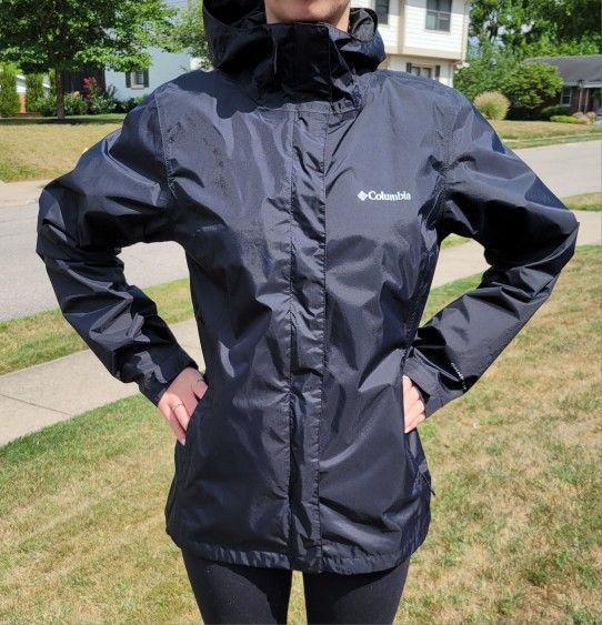 Columbia Arcadia II Omni-Tech Women's Nylon Rain Jacket S Black