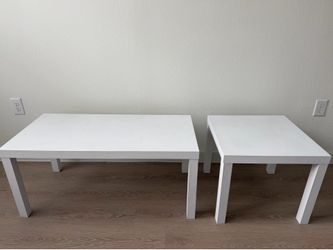 NEED GONE ASAP-White parsons end table and coffee table