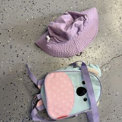 Kids Leash Backpack And Bucket Hat
