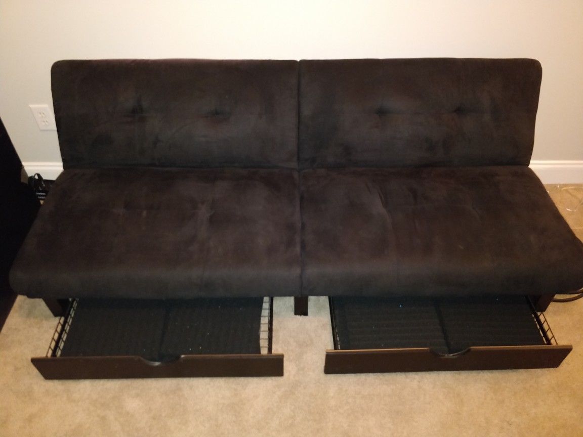 Twin-sized black futon