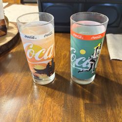 Vintage set of two Coca Cola Glasses