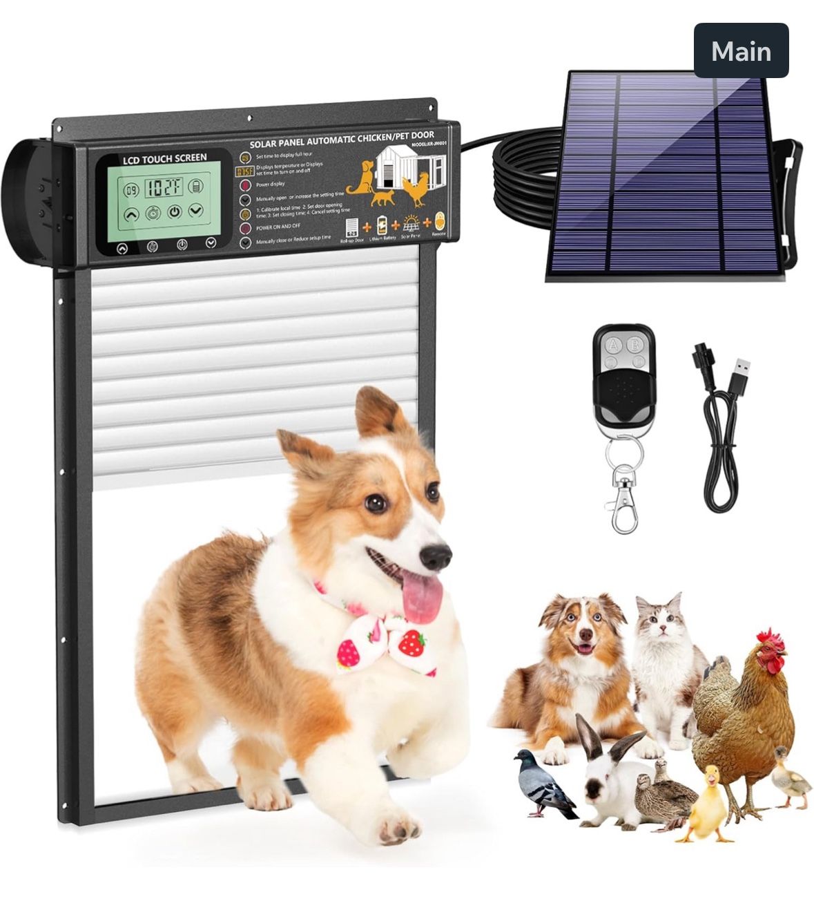 Dog Door Cat Door, Automatic Dog Door with Anti-Pinch Functionality