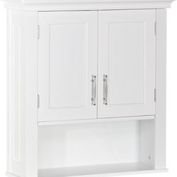 Somerset Two-Door Bathroom Storage, White Wall Cabinet, Color