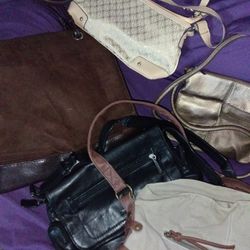 Leather Suede Shoulder Bags Hobo Bag Bundle 