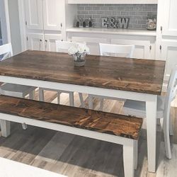 Kitchen Table with one bench , chairs are optional, On Sale Now,$100 Off AnyTable Set