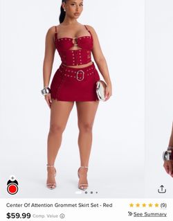 Red Skirt Set