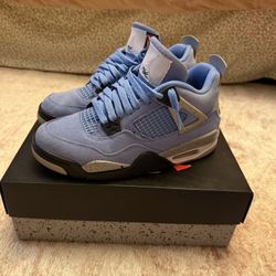 University Blue Jordan 4’s size 6 Y