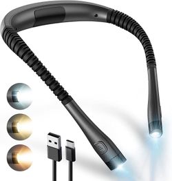 *Brand New* Vont LED Neck Reading Light, Bendable Rechargeable Book Light for Reading in Bed, Eye Friendly - 3 Colors & 3 Brightness Levels, Long Batt