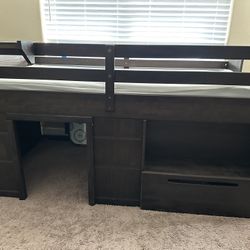 Kid Modern Farmhouse Play & Store Low Loft Bed