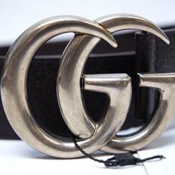 GUCCI MARMONT DOUBLE GG BUCKLE BROWN LEATHER BELT SIZE 85 - 34