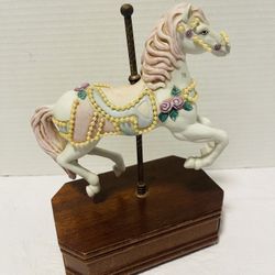 Rare Vintage Carousel Horse Waltz Music in Box Figure Statue