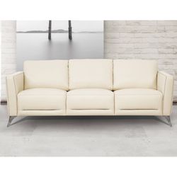 Cream Leather Sofa and Loveseat @Elegant Furniture
