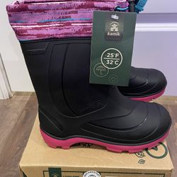 Kamik Kids' Snobuster 2 Insulated Waterproof snow Winter Boots size 5 brand new 