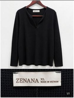 Womens Black Zenana Long Sleeve Top