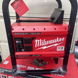 Milwaukee MX FUEL 3600-Watt/1800-Watt Lithium-Ion Battery Powered Push Start Portable Power Station Battery Generator