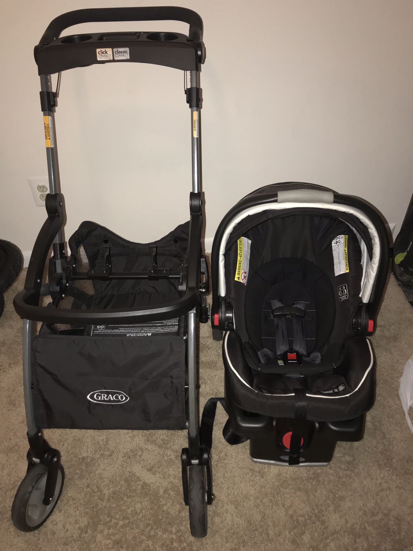 Graco SnugRider Elite Frame Stroller & Sungride 35 Infant Car Seat