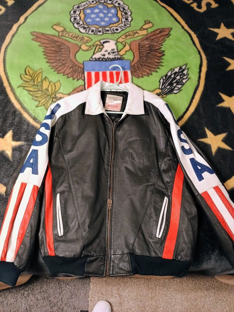 Authentic Michael Hoban Where M I Leather Jacket