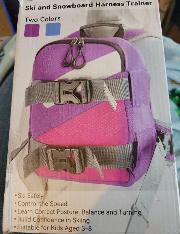 Ski and Snowboard Harness Trainer Backpack for Kids - Purple/Pink.  Brand New!