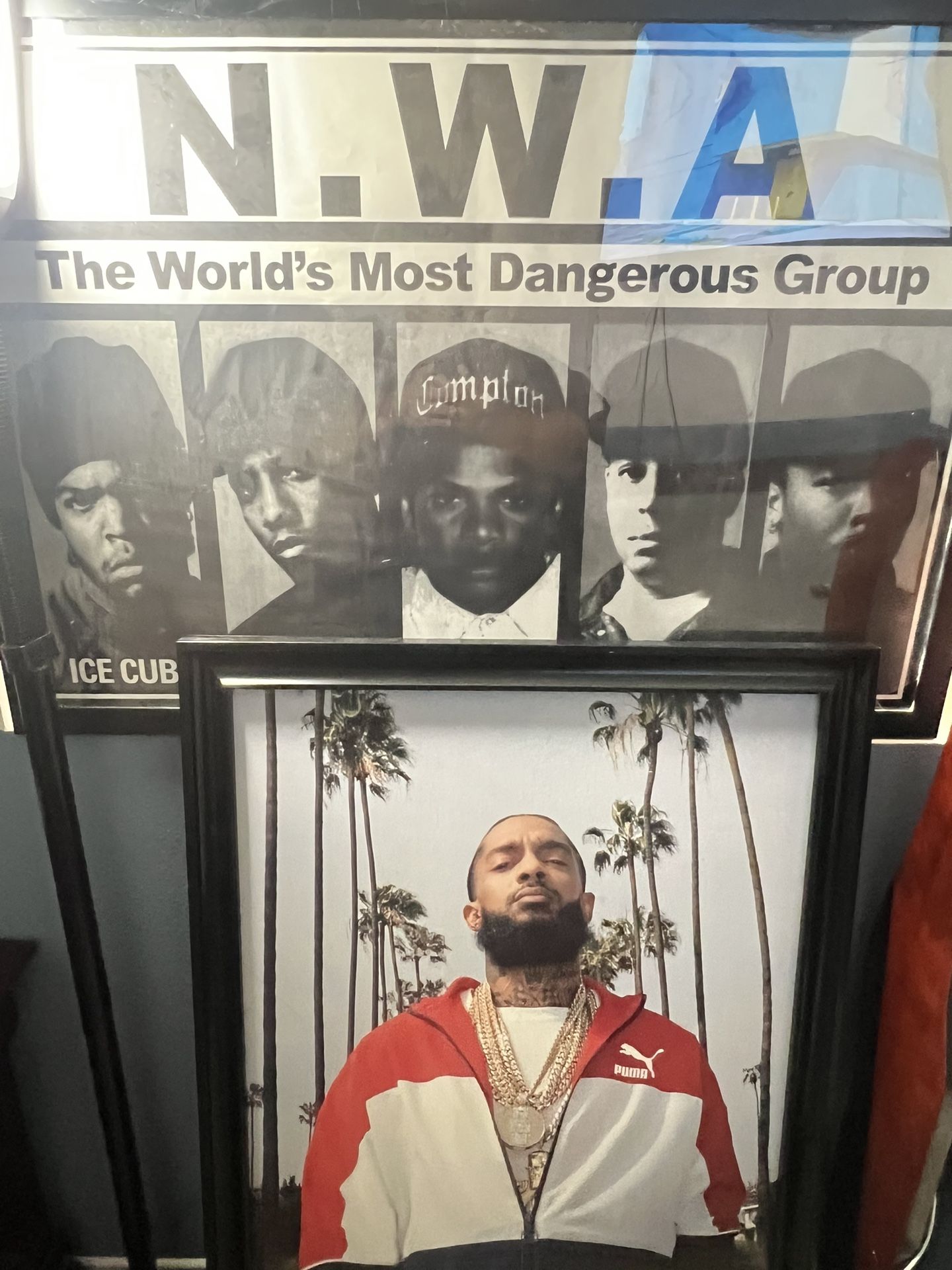 Nipsey Hussle Painting And Nwa poster