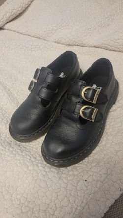 Dr. Martens Black Leather Double Buckle Mary Janes
