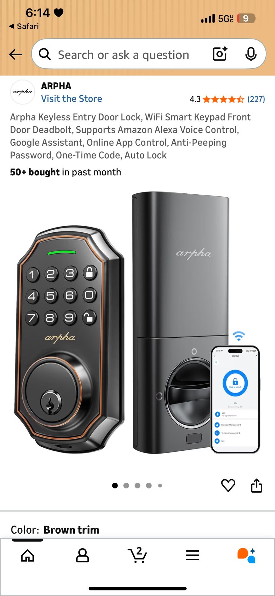 Arpha keypad smart lock