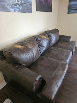 Faux leather sofa