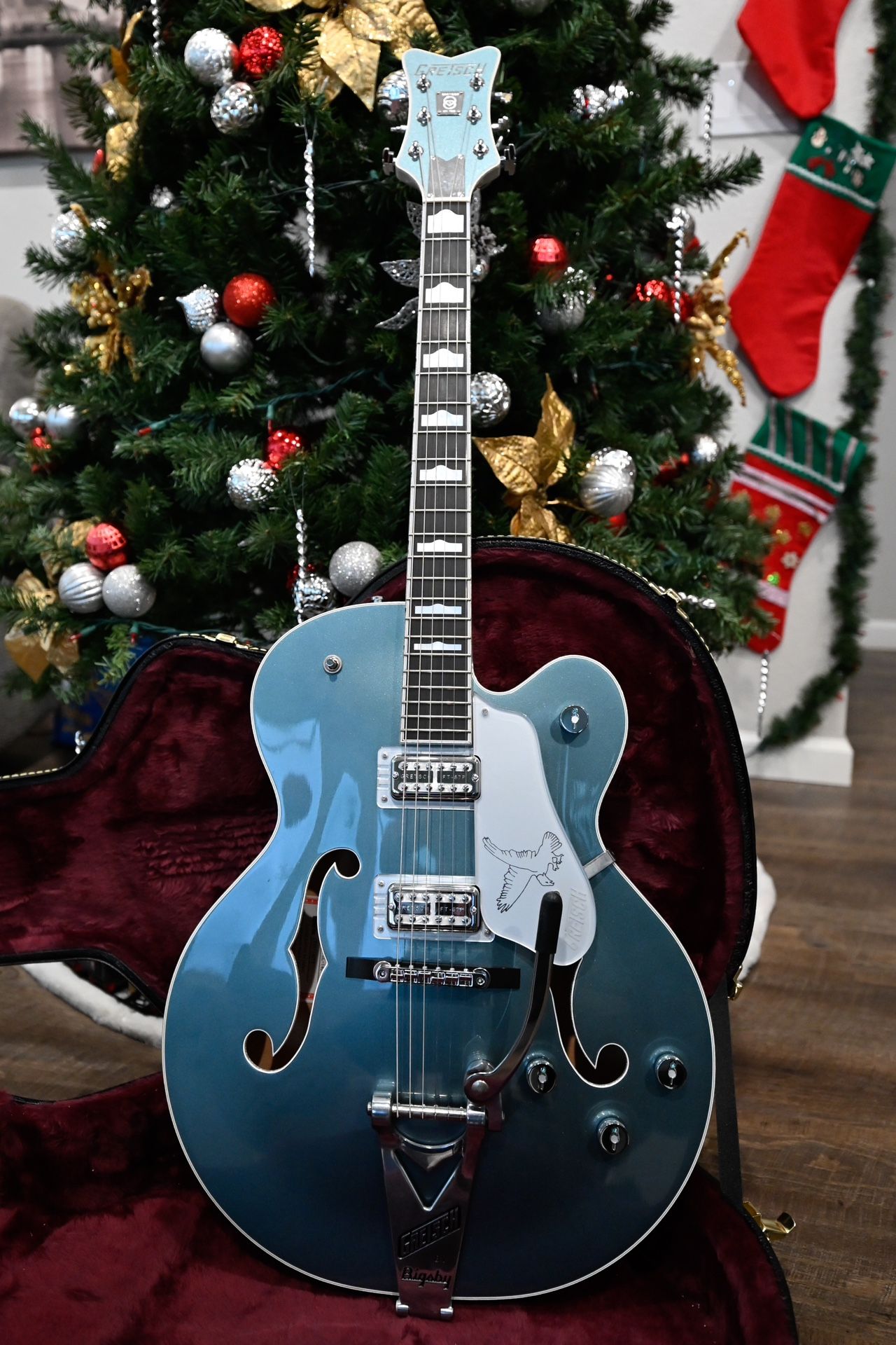 Gretsch Guitar G6136T LTD 140th Falcon Hollowbody Electric Guitar With Bigsby Two-Tone Platinum