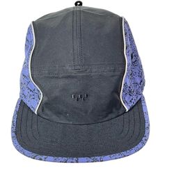 Vans Off The Wall Hat Cap Camper Easy Patch Nylon Black Purple Skulls Pattern