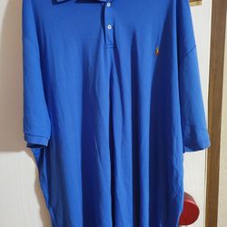 Polo Ralph Lauren Shirt Mens 4XLT Tall Blue Collared