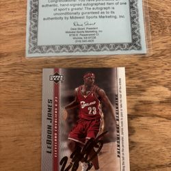 LeBron James Autographed 2003 Upper Deck Phenomenal Beginnings Rookie #3