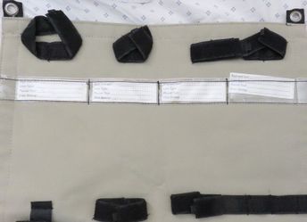 Fishing Boat Rod Holder Canvas Folding Holds 4 Rods Wall Hanging Mount 17x40