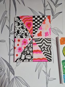 Asthetic Black And Pink Canvaas