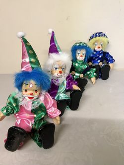 Vintage Bisque Clown Dolls 