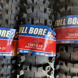 Full Bore Motorcycle Tires 19” 21”