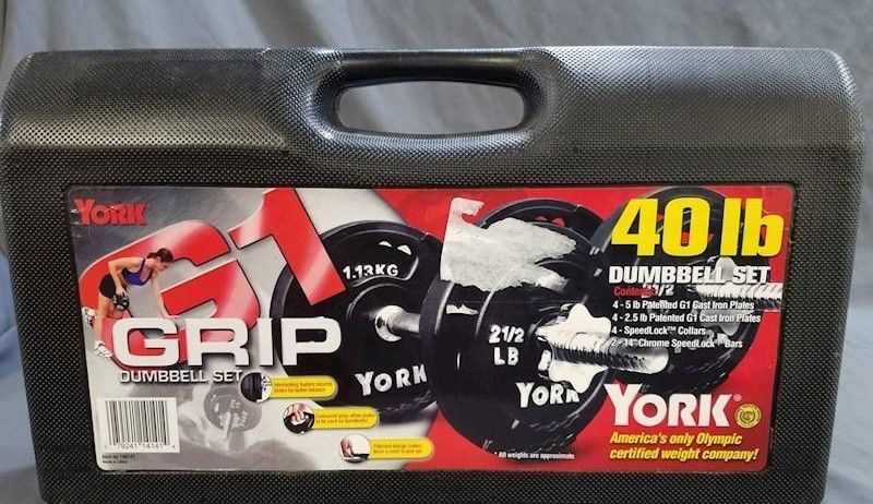 York G1 Grip 40Lb Dumbbell Set

