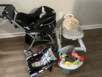 Baby Items Walker, STROLLER, Car seat Carrier And Base, Floor Seat