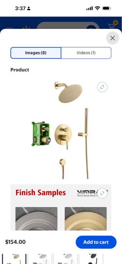 SUMERAIN Brushed Brass Shower Faucet Set with High Pressure Rain Shower Head ,Rough-In Valve Included